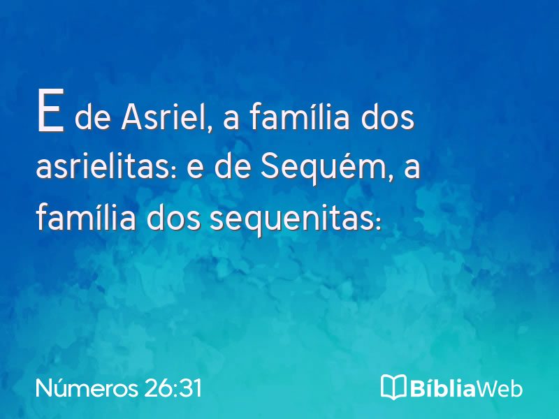 Números 26:31 em imagem para compartilhar