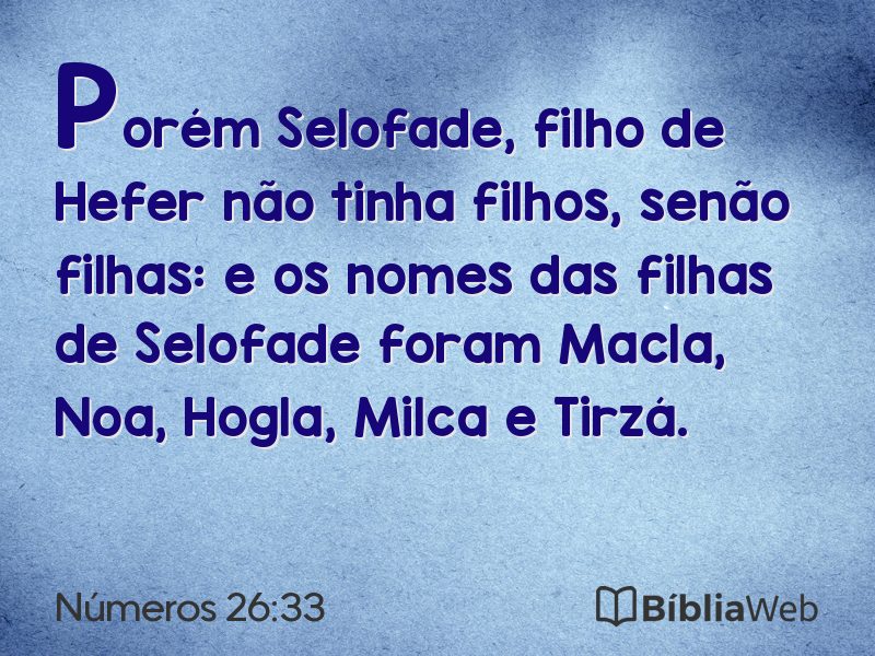 Números 26:33 em imagem para compartilhar