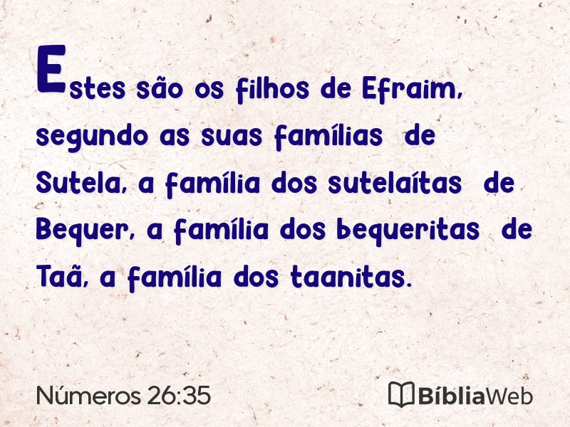 Números 26:35 em imagem para compartilhar