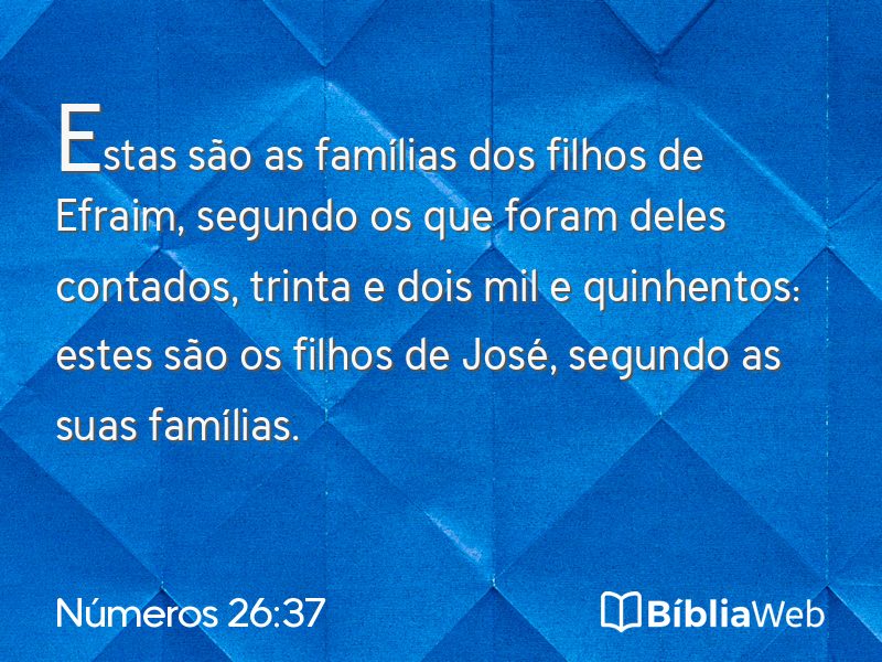Números 26:37 em imagem para compartilhar