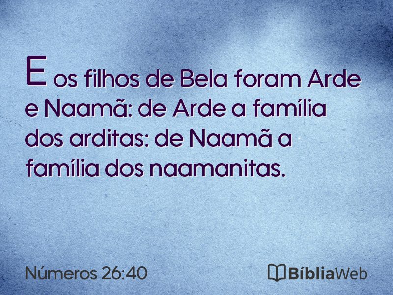 Números 26:40 em imagem para compartilhar