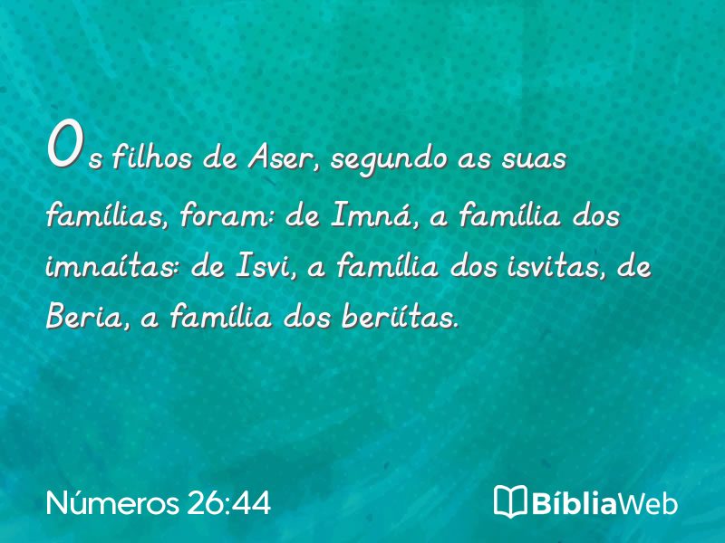 Números 26:44 em imagem para compartilhar