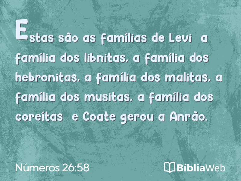 Números 26:58 em imagem para compartilhar