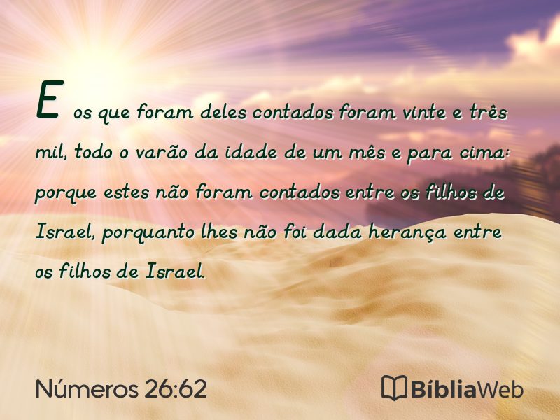 Números 26:62 em imagem para compartilhar