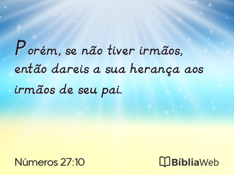 Números 27:10 em imagem para compartilhar