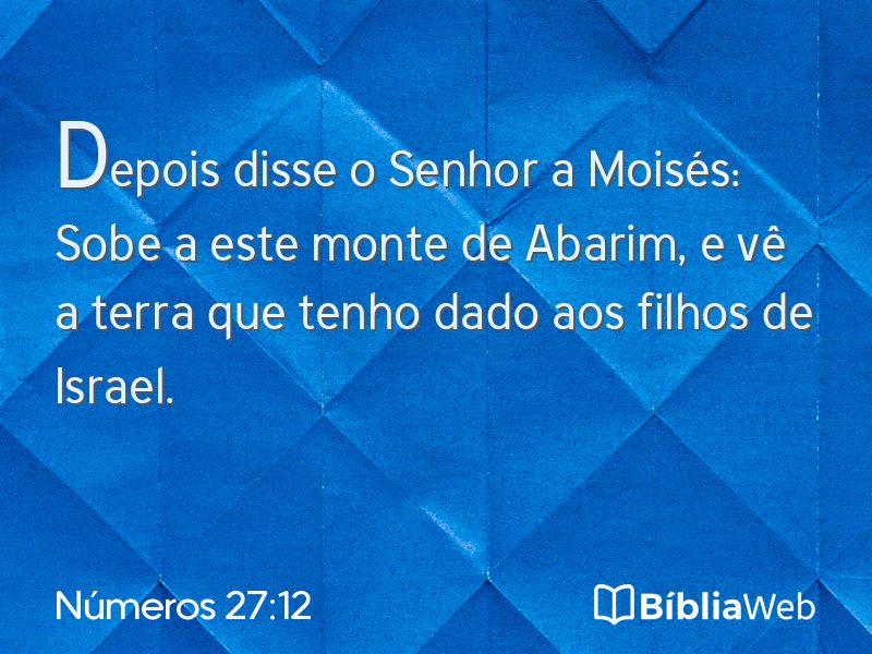 Números 27:12 em imagem para compartilhar