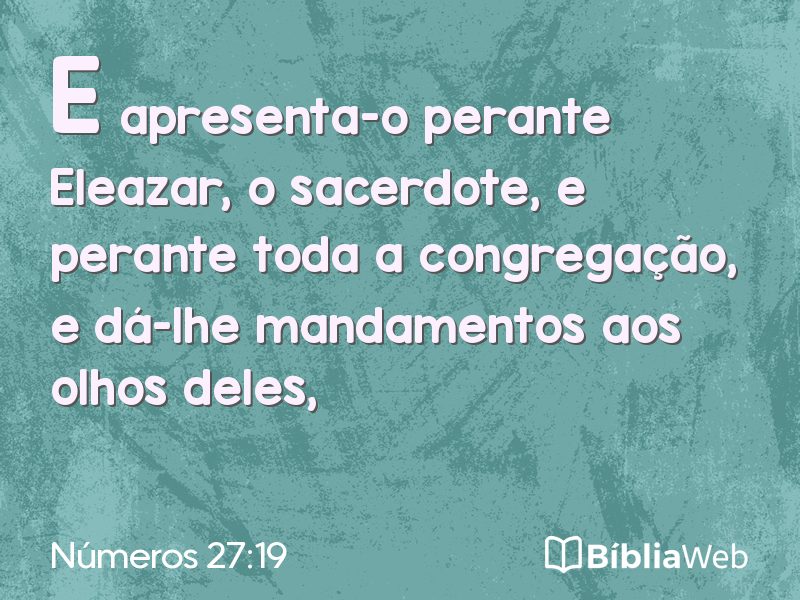 Números 27:19 em imagem para compartilhar