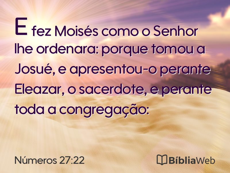 Números 27:22 em imagem para compartilhar