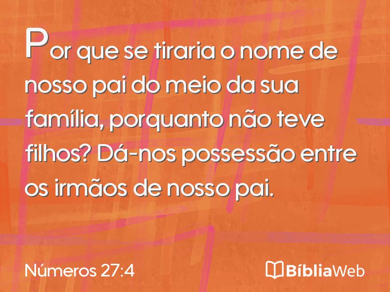 Números 27:4 em imagem para compartilhar