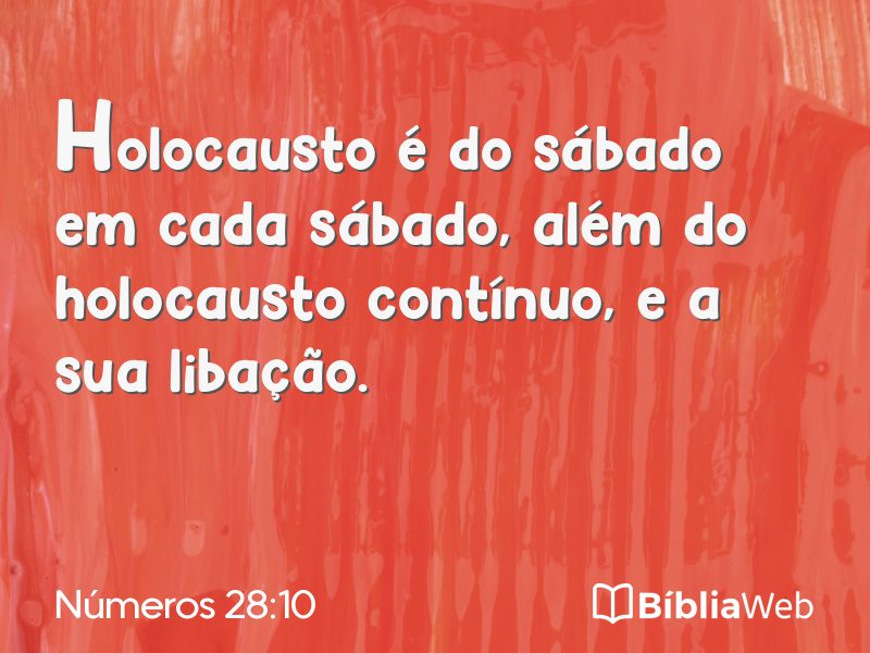 Números 28:10 em imagem para compartilhar