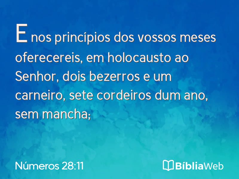 Números 28:11 em imagem para compartilhar
