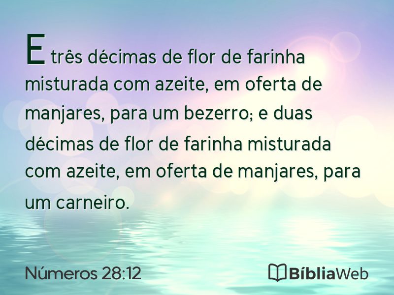 Números 28:12 em imagem para compartilhar