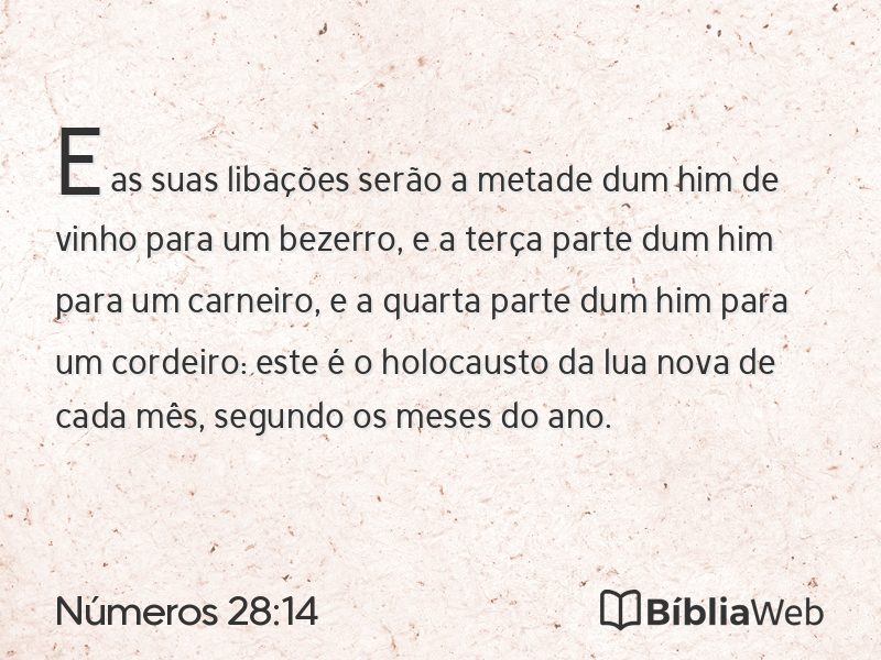 Números 28:14 em imagem para compartilhar