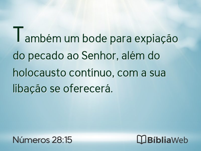 Números 28:15 em imagem para compartilhar