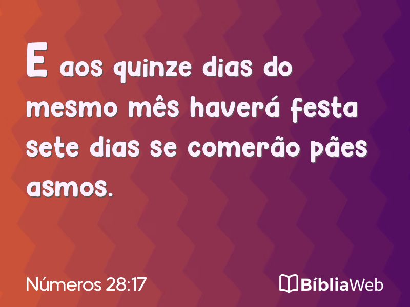 Números 28:17 em imagem para compartilhar