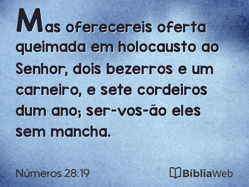 Números 28:19 em imagem para compartilhar