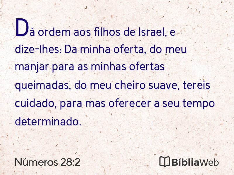 Números 28:2 em imagem para compartilhar