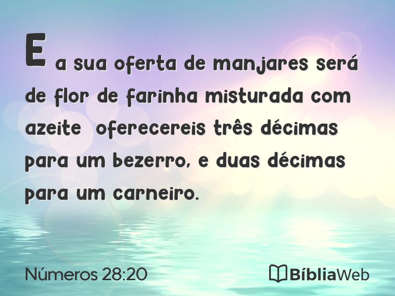 Números 28:20 em imagem para compartilhar