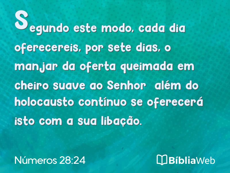 Números 28:24 em imagem para compartilhar