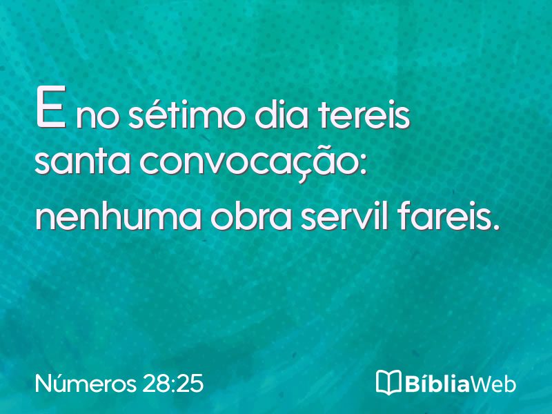 Números 28:25 em imagem para compartilhar