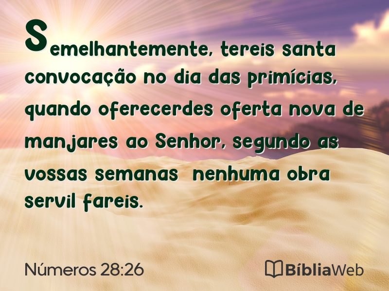 Números 28:26 em imagem para compartilhar