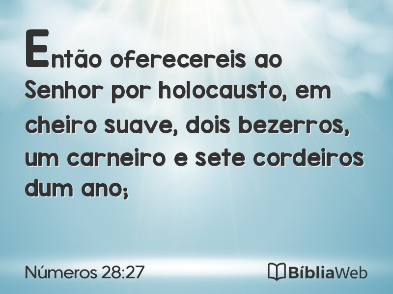 Números 28:27 em imagem para compartilhar