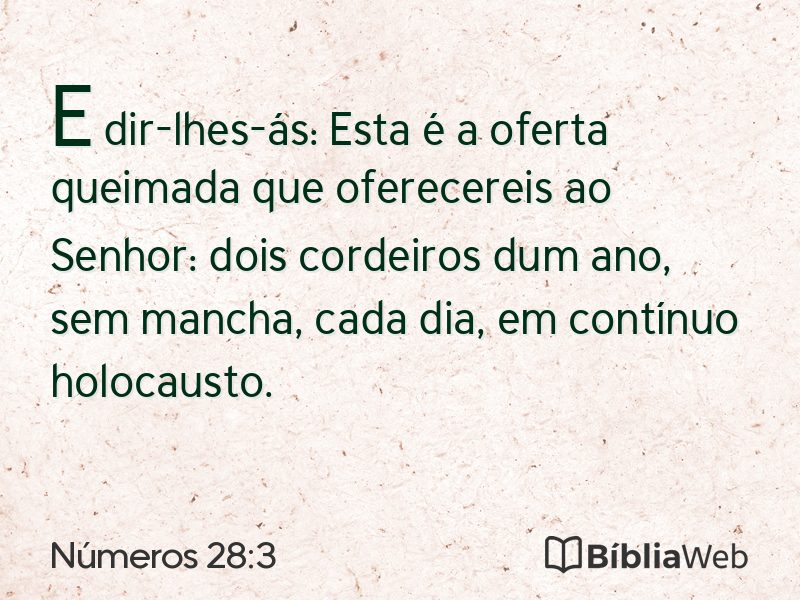 Números 28:3 em imagem para compartilhar