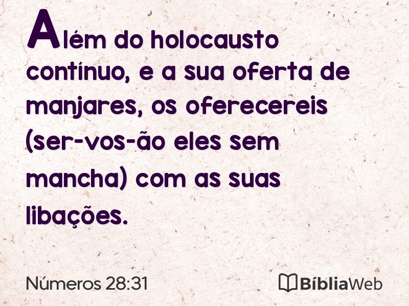 Números 28:31 em imagem para compartilhar