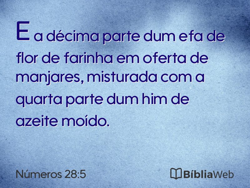 Números 28:5 em imagem para compartilhar