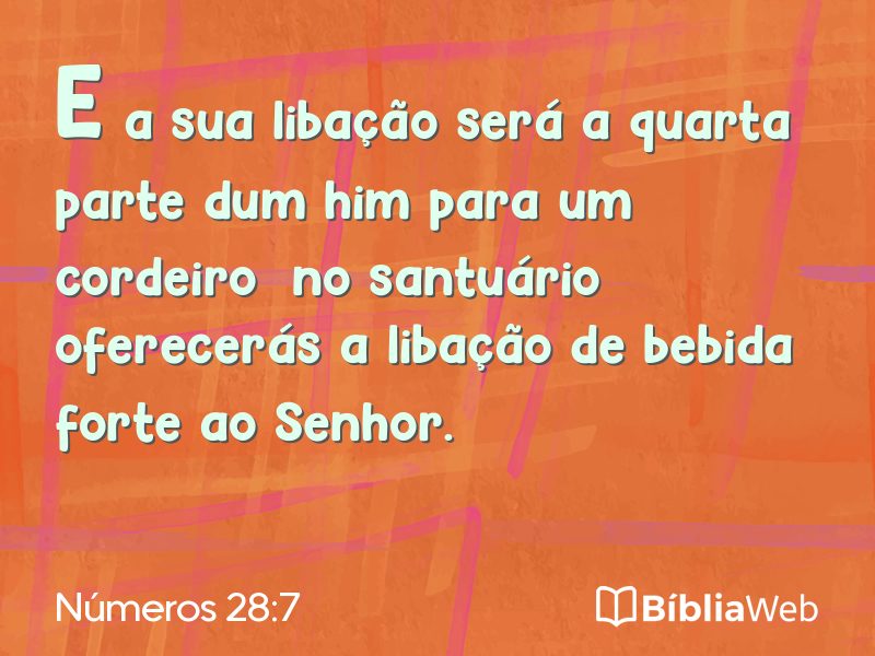 Números 28:7 em imagem para compartilhar