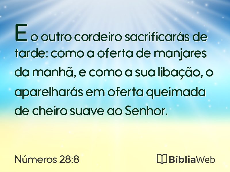 Números 28:8 em imagem para compartilhar