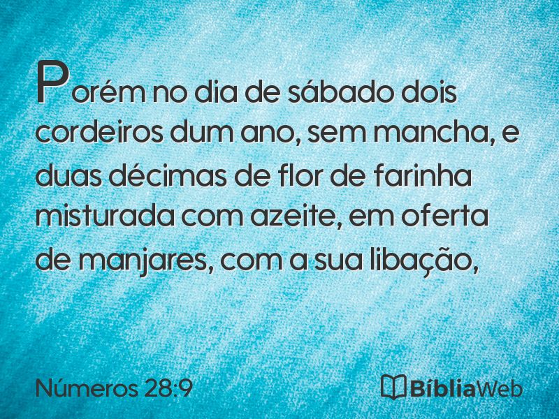 Números 28:9 em imagem para compartilhar