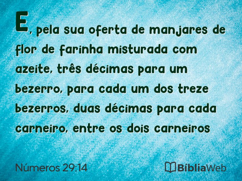 Números 29:14 em imagem para compartilhar