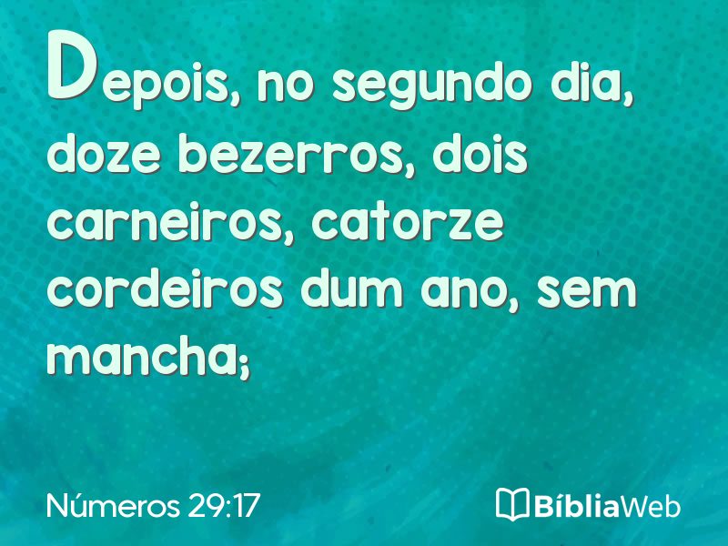 Números 29:17 em imagem para compartilhar