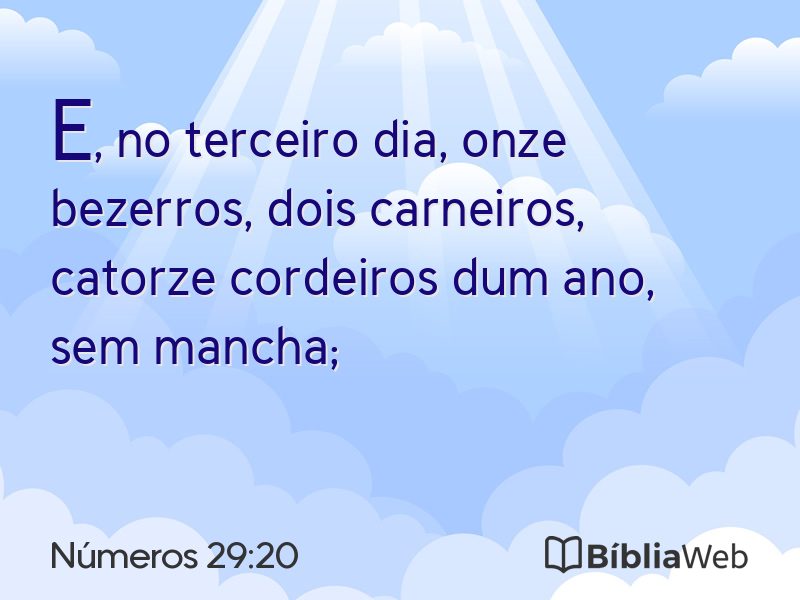 Números 29:20 em imagem para compartilhar