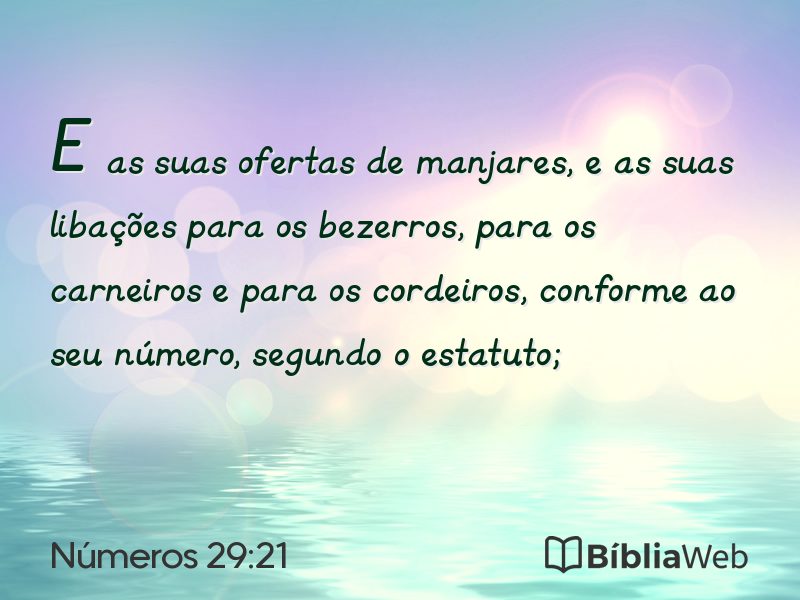 Números 29:21 em imagem para compartilhar