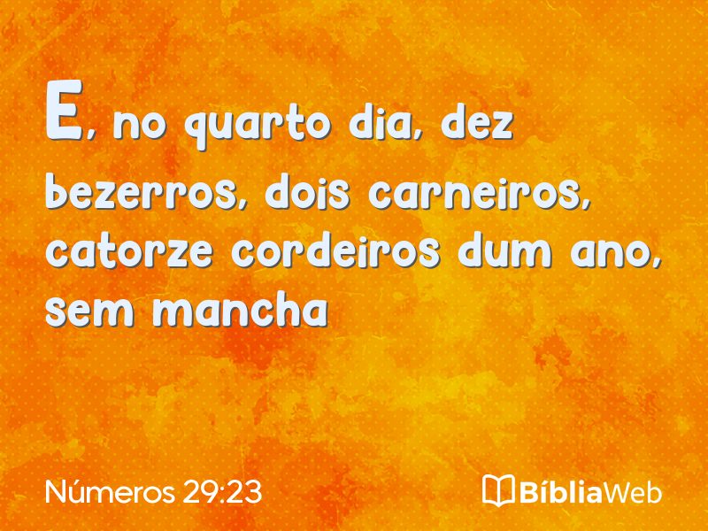 Números 29:23 em imagem para compartilhar