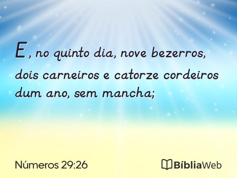 Números 29:26 em imagem para compartilhar
