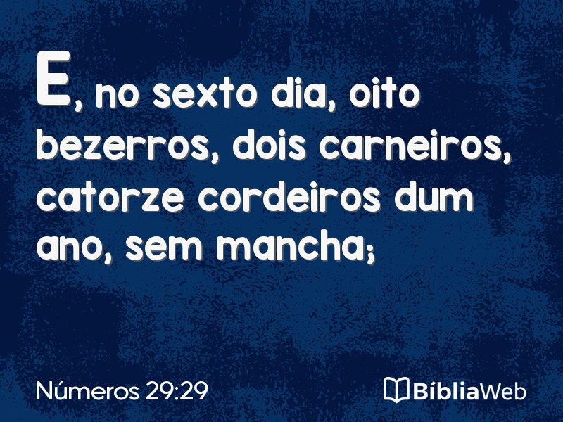 Números 29:29 em imagem para compartilhar