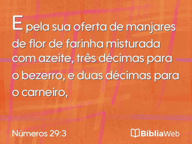 Números 29:3 em imagem para compartilhar