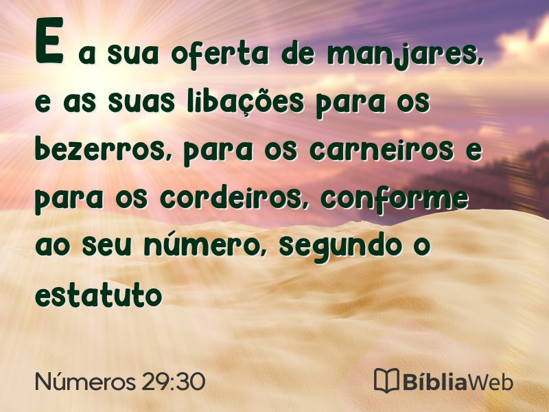 Números 29:30 em imagem para compartilhar
