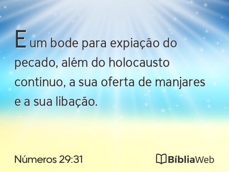 Números 29:31 em imagem para compartilhar