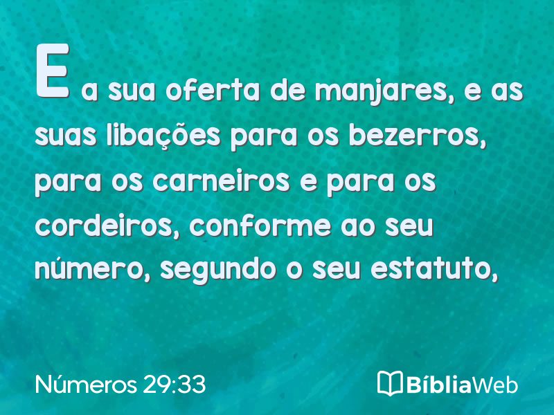 Números 29:33 em imagem para compartilhar