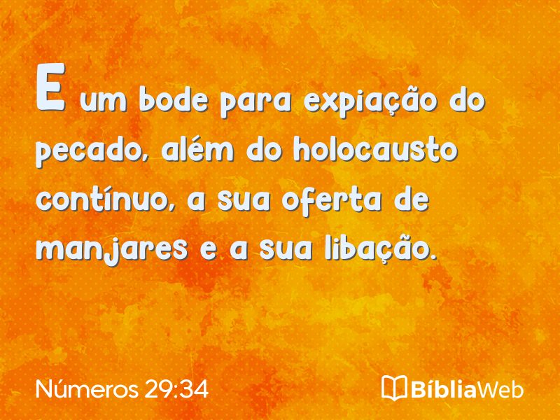 Números 29:34 em imagem para compartilhar