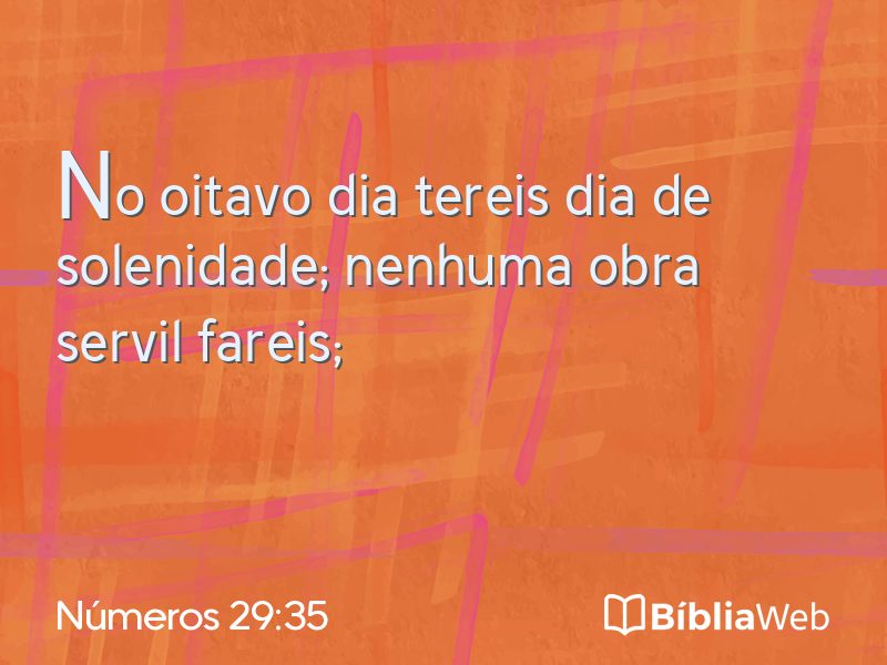 Números 29:35 em imagem para compartilhar