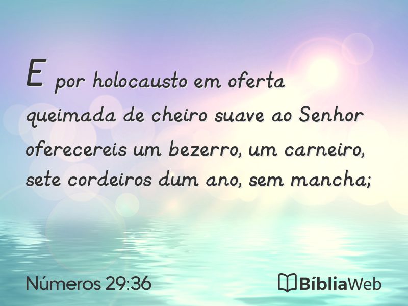 Números 29:36 em imagem para compartilhar