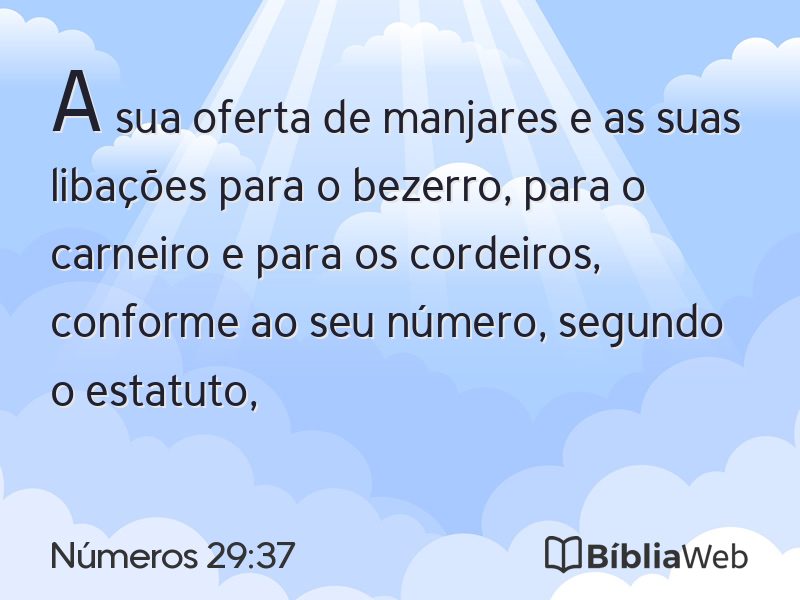 Números 29:37 em imagem para compartilhar