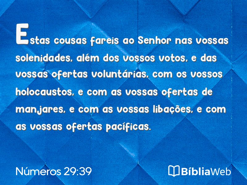 Números 29:39 em imagem para compartilhar