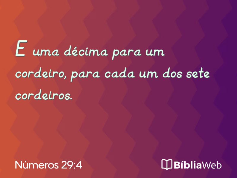 Números 29:4 em imagem para compartilhar