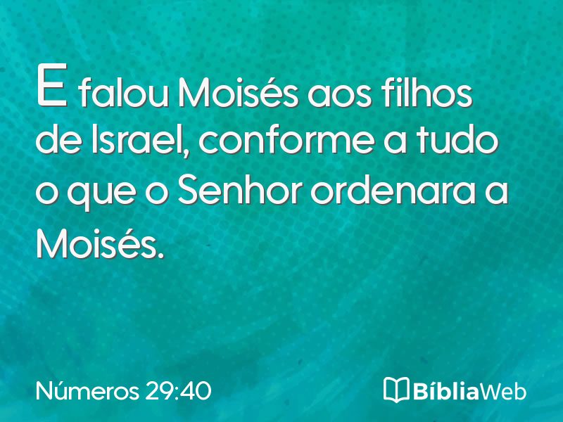Números 29:40 em imagem para compartilhar